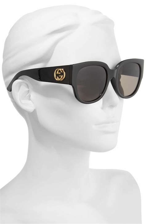 gucci square cat-eye sunglasses black|Gucci 55mm cat eye sunglasses.